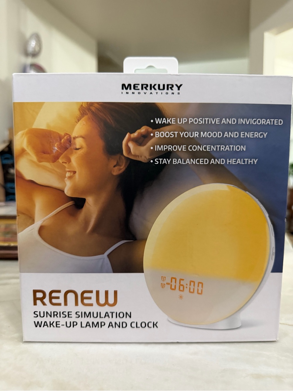 Merkury Renew Sunrise Simulation Wake-Up Lamp and Clock - Yellow